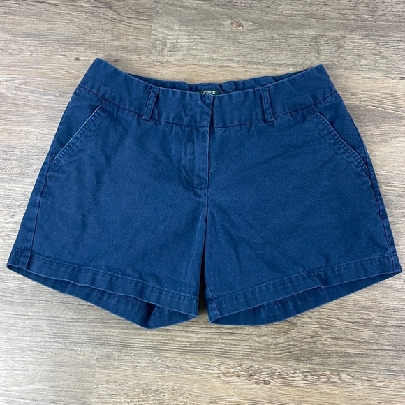 J Crew Factory Women’s Navy Blue 5” Inseam City Fit Shorts, size 8 - Picture 1 of 7